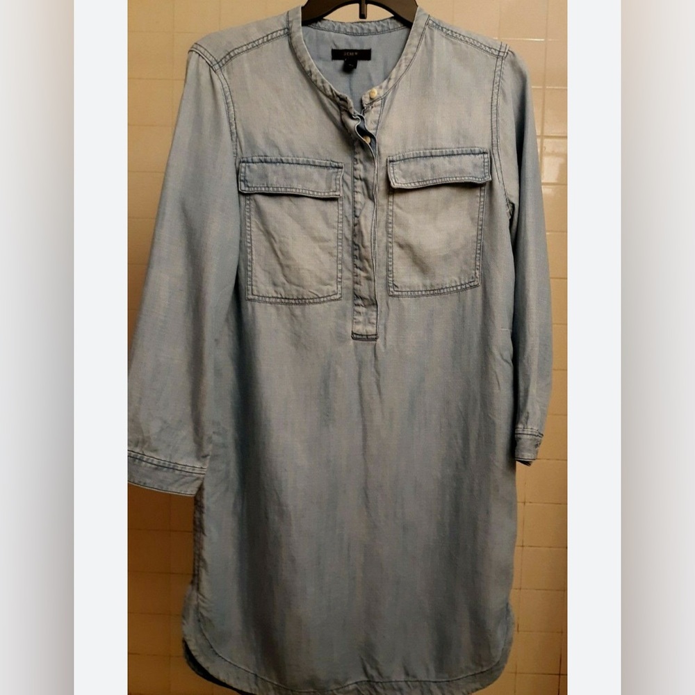 J. Crew Chambray Long Sleeve Dress